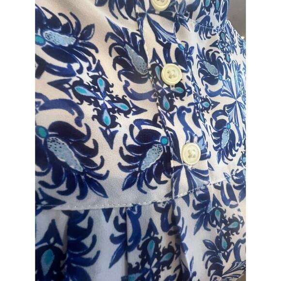 ANN TAYLOR LOFT SHORT SLEEVE LIGHTWEIGHT BLUE AND WHITE TOP WOMENS SIZE SMALL - Picture 8 of 9